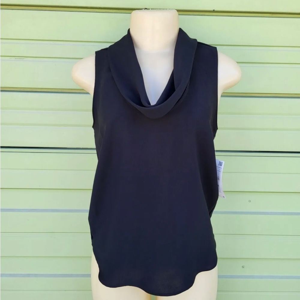 Zara cowl neck polyester black blouse size medium